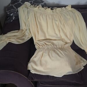 AKIRA Light Yellow Long Sleeve Dress